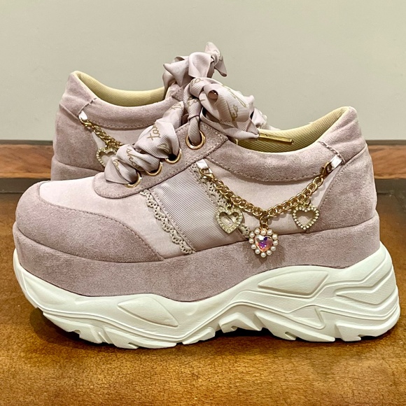 Liz Lisa Pink Side Charm Platform Sneakers Ribbon Lolita Kawaii Jeweled Jfashion - Picture 7 of 16